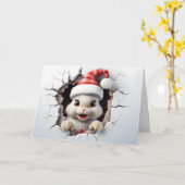 Cartes de vœux Animaux de Noël Bébé Lapin 3D Migno (Fleur jaune)