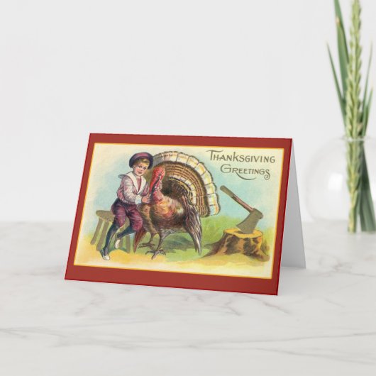 Cartes de voeux Art Thanksgiving vintages (Devant)