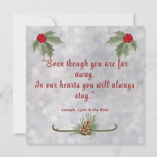 Cartes de vœux aux pinsons des neiges et pins de l (Dos)