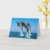 Cartes de vœux avec dauphins (Fleur jaune)
