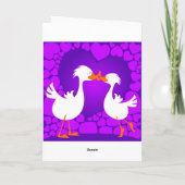 Cartes de vœux avec des canards qui s'embrassent (Dos)
