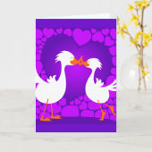 Cartes de vœux avec des canards qui s'embrassent (Fleur jaune)