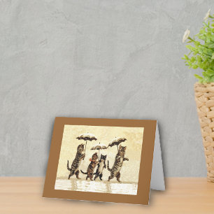 Cartes de vœux avec des chats dans la neige avec d
