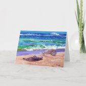 Cartes de voeux avec des phoques moines hawaïens s (Devant)