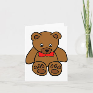 Cartes de vœux avec un ours en peluche avec un nœu