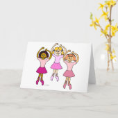 Cartes de voeux Ballerinas dansantes (Fleur jaune)