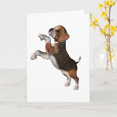 Cartes de voeux Beagles jouées (Fleur jaune)
