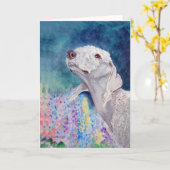 Cartes de voeux Bedlington Terrier (Fleur jaune)