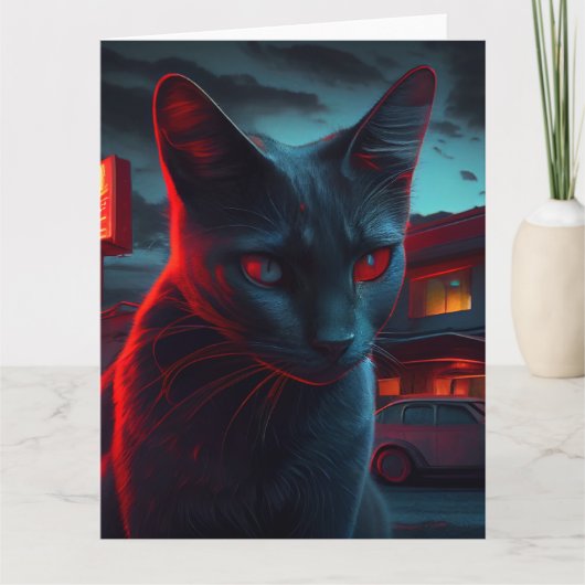 Cartes de vœux Black Cat (Devant)