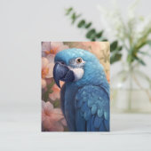 Cartes de voeux Blue Parrot (Debout devant)