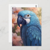 Cartes de voeux Blue Parrot (Devant / Derrière)