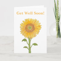 Cartes de vœux Bon rétablissement Tournesol aquare