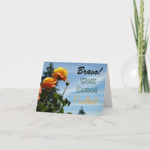 Cartes de vœux Bravo ! Cartes de rose excellentes