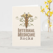 Cartes de voeux Caduceus en médecine interne Rocks (Fleur jaune)