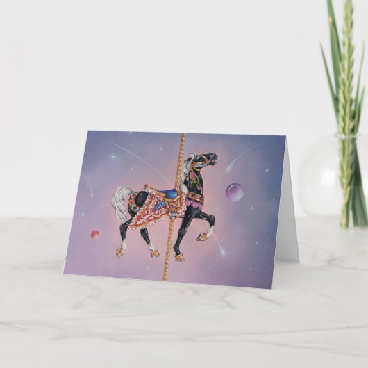Cartes de voeux - cheval 2 de carrousel de (Devant)