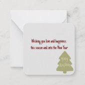 Cartes de vœux Cœur de Noël (Dos)