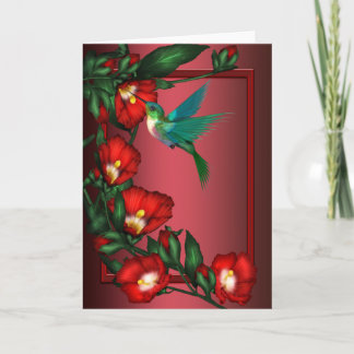 Cartes de voeux colibri hibiscus