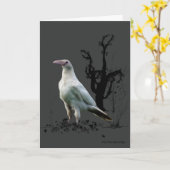 Cartes de voeux Corbeau blanc (Fleur jaune)