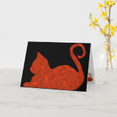 Cartes de voeux CrystalKatz Red Cat (Fleur jaune)
