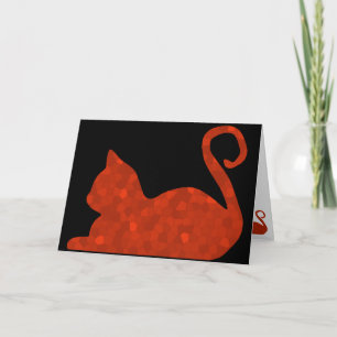 Cartes de voeux CrystalKatz Red Cat