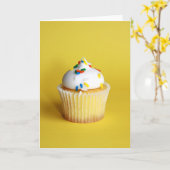 Cartes de voeux Cupcake (Fleur jaune)
