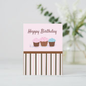 Cartes de vœux Cupcakes Joyeux Anniversaire (Debout devant)
