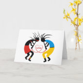Cartes de voeux d'amour de Kokopelli (Fleur jaune)
