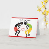 Cartes de voeux d'amour de Kokopelli (Fleur jaune)