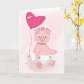 Cartes de voeux d'animaux de bébé (Fleur jaune)