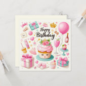 Cartes de voeux d'anniversaire (Devant/Arrière en situation)