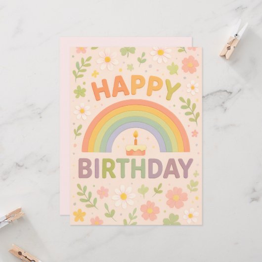 Cartes de vœux d'anniversaire (Devant/Arrière en situation)