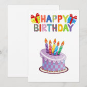 cartes de voeux d'anniversaire (Devant / Derrière)