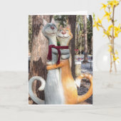 Cartes de voeux d'anniversaire de mariage de CHAT (Fleur jaune)