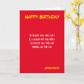 Cartes de voeux d'anniversaire de motivation de gr (Fleur jaune)