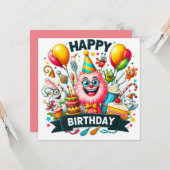Cartes de voeux d'anniversaire heureuses (Devant/Arrière en situation)