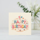 Cartes de voeux d'anniversaire heureuses (Debout devant)