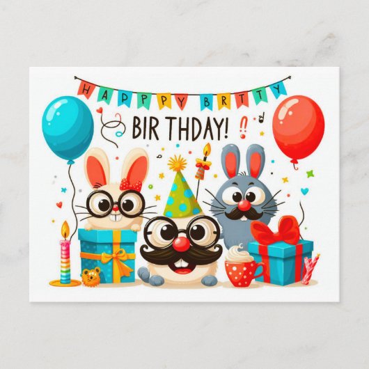 Cartes de voeux d'anniversaire heureuses (Devant)