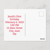 Cartes de vœux d'anniversaire joyeux vous êtes inv (Dos)