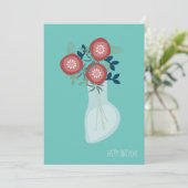 Cartes de vœux d'anniversaire simples de fleurs ch (Debout devant)