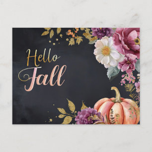 Cartes de vœux d'automne avec citrouilles et fleur