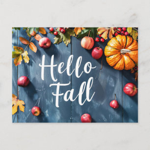 Cartes de vœux d'automne avec citrouilles et fleur