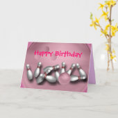 Cartes de voeux de Bowling personnalisées (Fleur jaune)