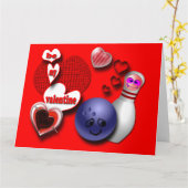 Cartes de voeux de Bowling personnalisées (Fleur jaune)