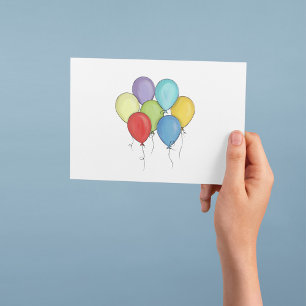 Cartes de vœux de célébration avec ballons aquarel
