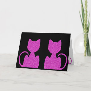 Cartes de voeux de chat rose
