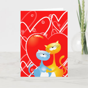 Cartes de vœux de chats amoureux