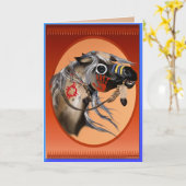 Cartes de voeux de cheval de guerre (Fleur jaune)