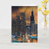 Cartes de voeux de Chicago Skyscraper (Fleur jaune)
