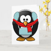 Cartes de voeux de congélation de pingouin (Fleur jaune)