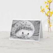 Cartes de voeux de dessin de hérisson (Fleur jaune)